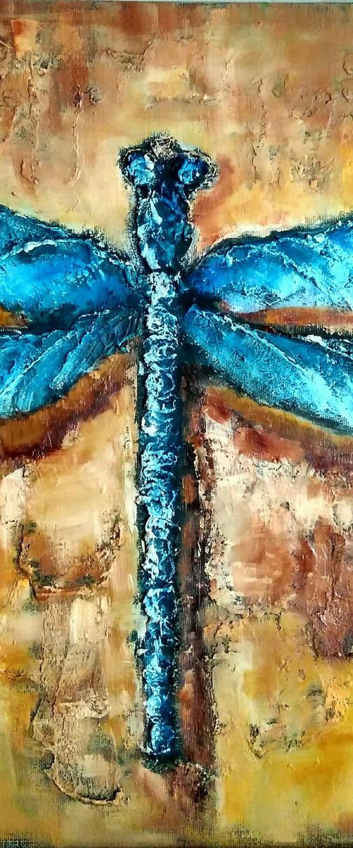 Blue dragonfly by Yulia Berseneva