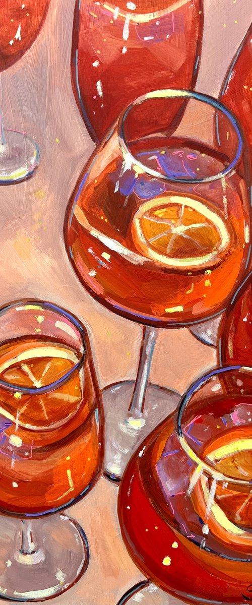 Still Life with Aperol Spritz Cocktails by Victoria Sukhasyan