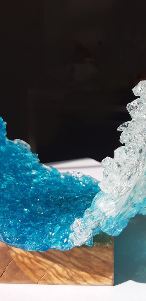 Turquoise glass wave by Alexandra Dobreikin
