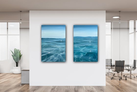 Ocean and Sun Diptych