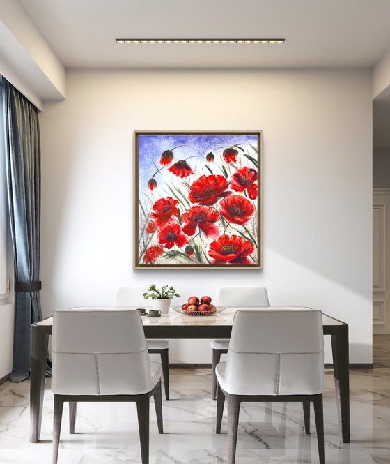 Big Size Red Wild Poppies