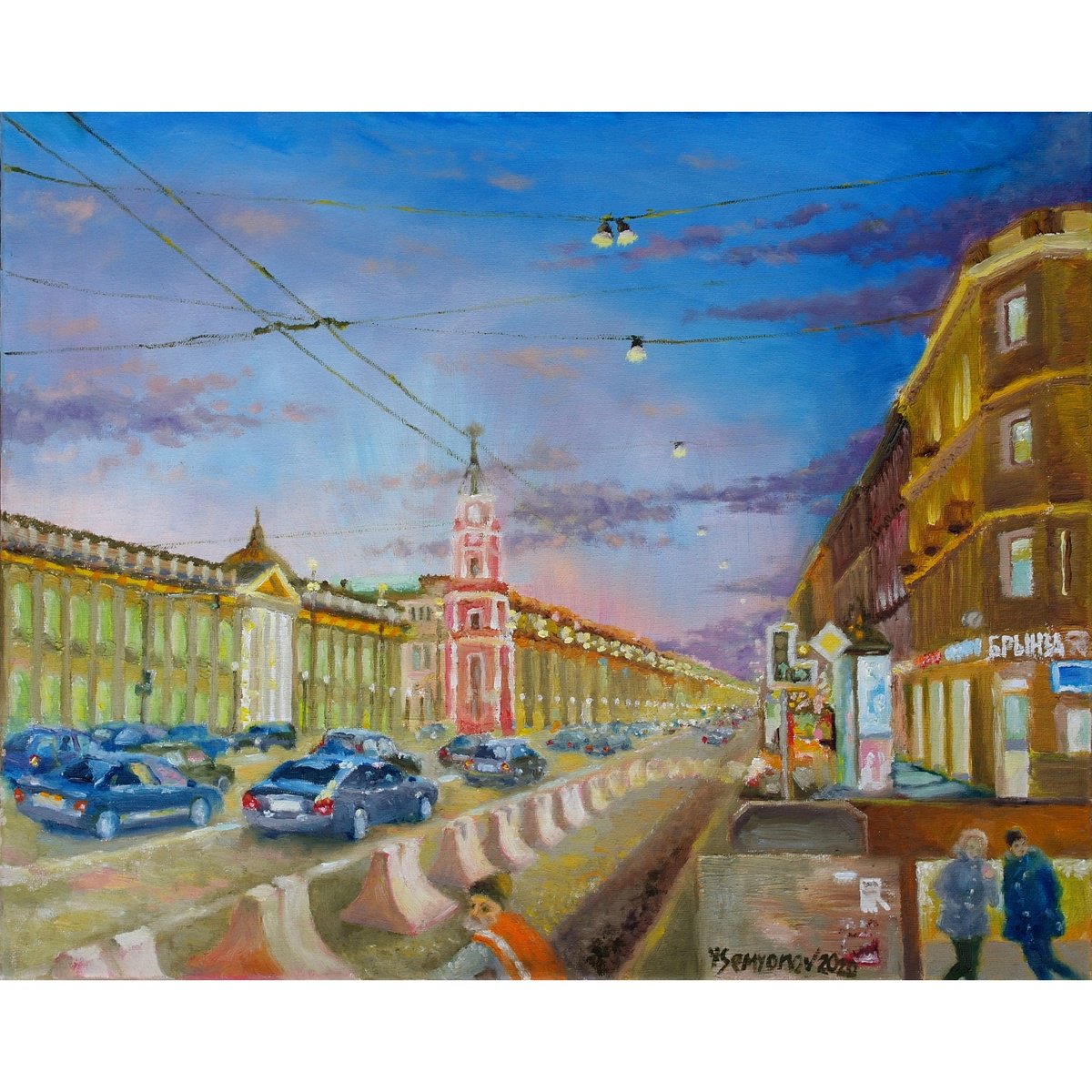 St. Petersburg, Evening Nevskiy Avenue by Juri Semjonov