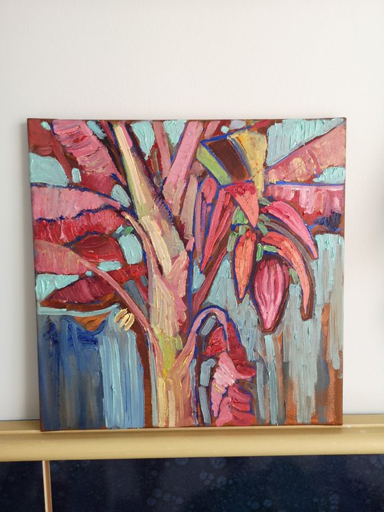 Pink banana tree Painting