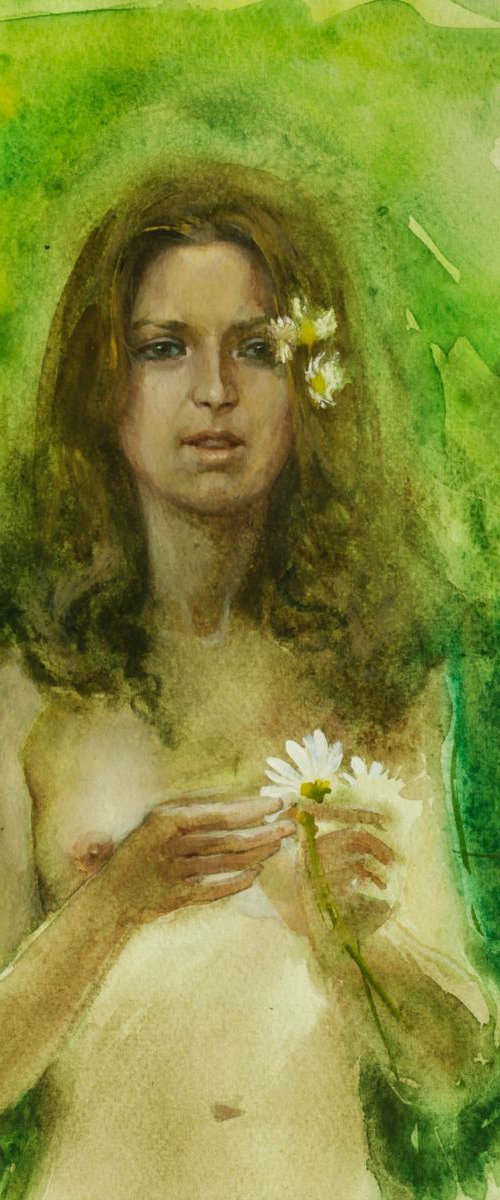 Girl with a flower by Sergey Kostov