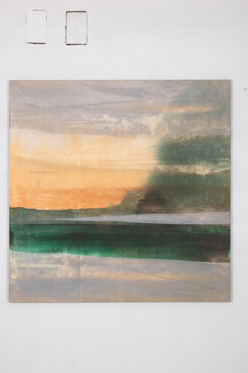 Abstract Acrylic Painting By Rokas Berziunas, 47 X 47", No. 24-17 (120 X 120 Cm ), Original Artwork