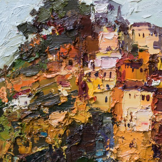 Riomaggiore, Cinque terre - Italian Landscape painting