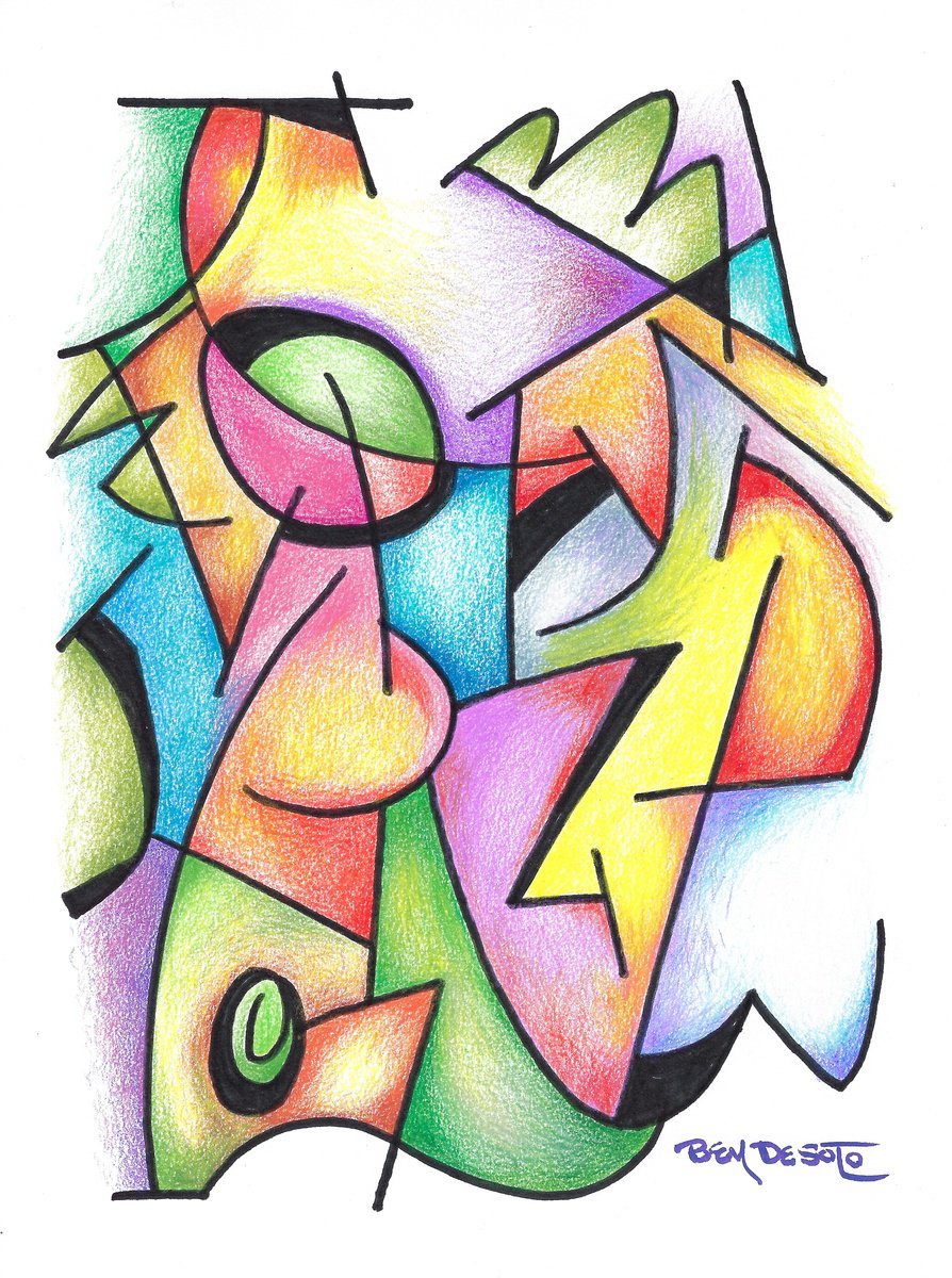 Abstract Painting By Ben De Soto, 9 X 12, Abstract Ss, Original Artwork