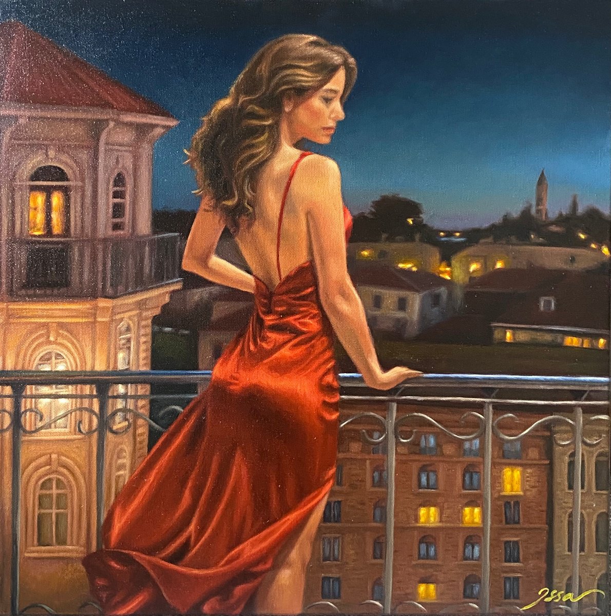 Photorealistic Oil Painting , Whispers Of The Old Town By Lianne Issa, 20 X 20, Artwork For Sale On Artfinder