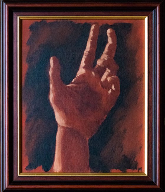 "Hand study 3" - Small oil sketch - 22X27 cm - FRAMED