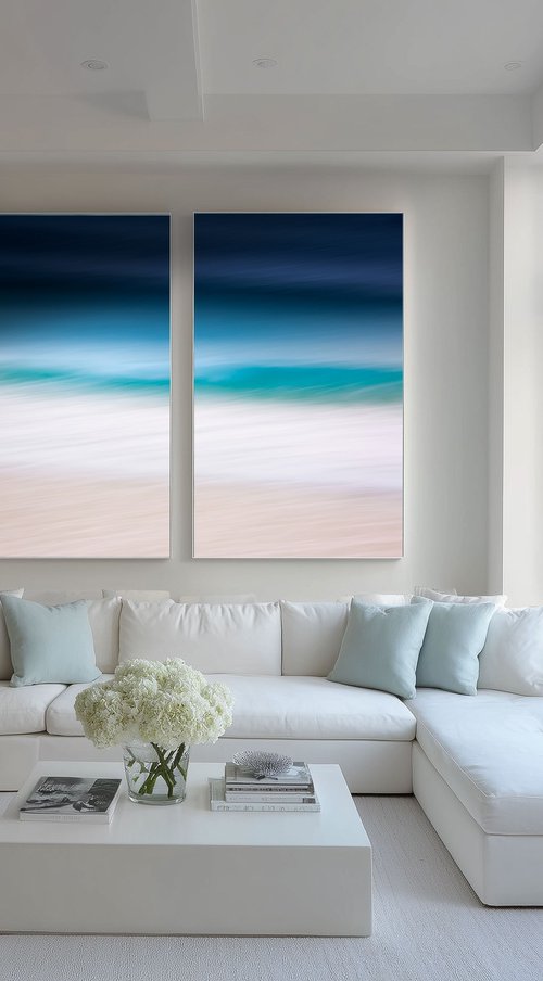 Teal Sensation Diptych by Lynne Douglas