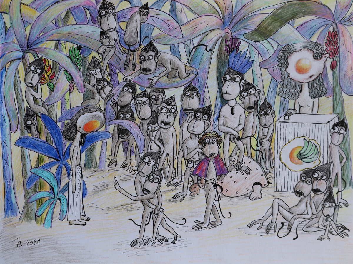 Surrealistic Portrait Pencil Drawing By Ta Byrne, 13 X 9", The Trial, Original Artwork