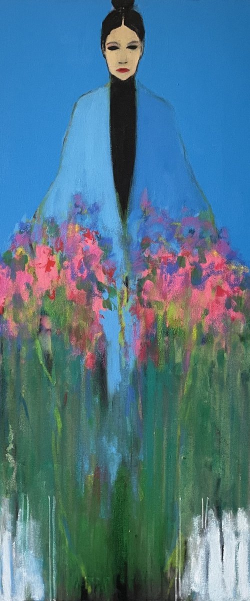 The Girl with Bouquet by Gela MIKAVA