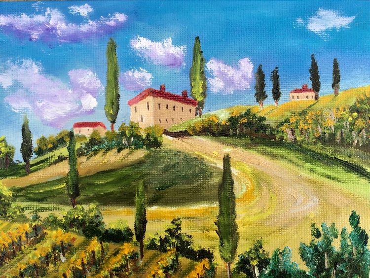 Tuscany Hill House Oil Painting By Inna Montano Artfinder