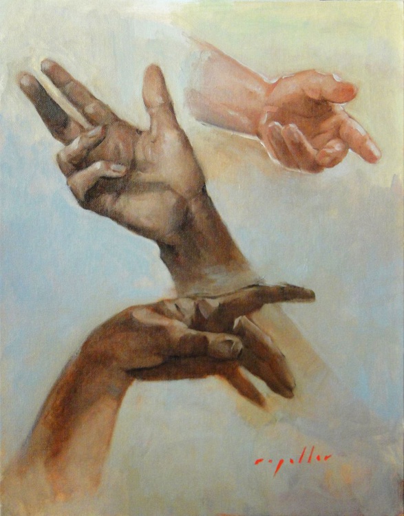 Study Of Hands 3 Oil Painting By Rick Paller Artfinder