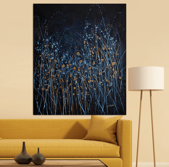 Notturno Regale #10  - Extra Large original abstract floral landscape
