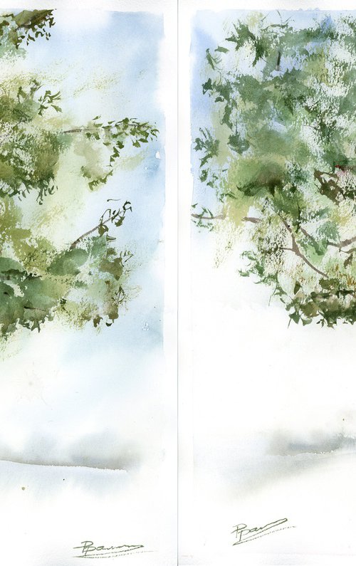 Trees Diptych by Olga Tchefranov (Shefranov)