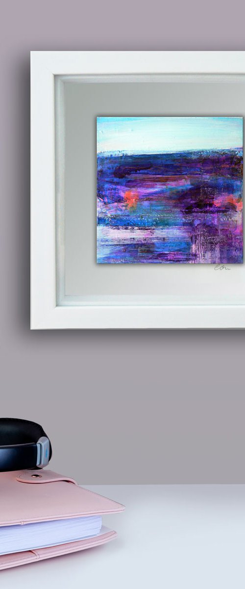 Framed ready to hang original abstract landscape - Moorland by Carolynne Coulson