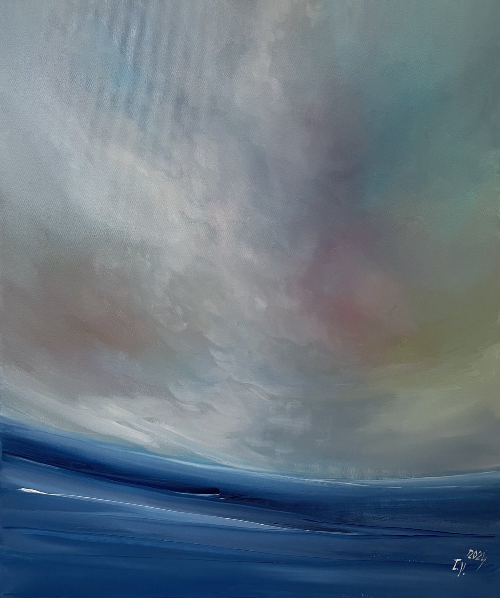 Impressionistic Landscape Acrylic Painting By Timea Valsami, 20 X 24", Lost Silence, Original Artwork