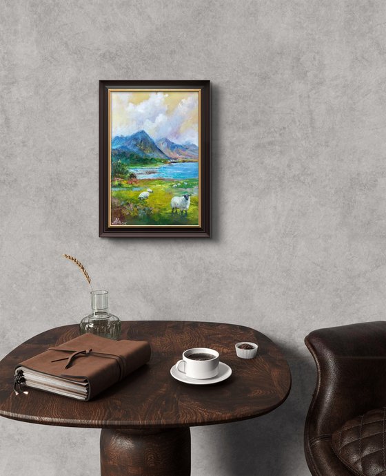 Scottish landscape with sheep