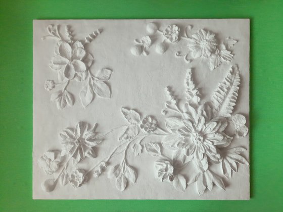 sculptural wall art "Beauty and Variety of Flowers"