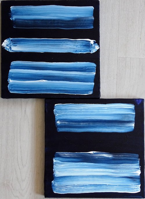 Blue streak (diptych) by Conrad  Bloemers