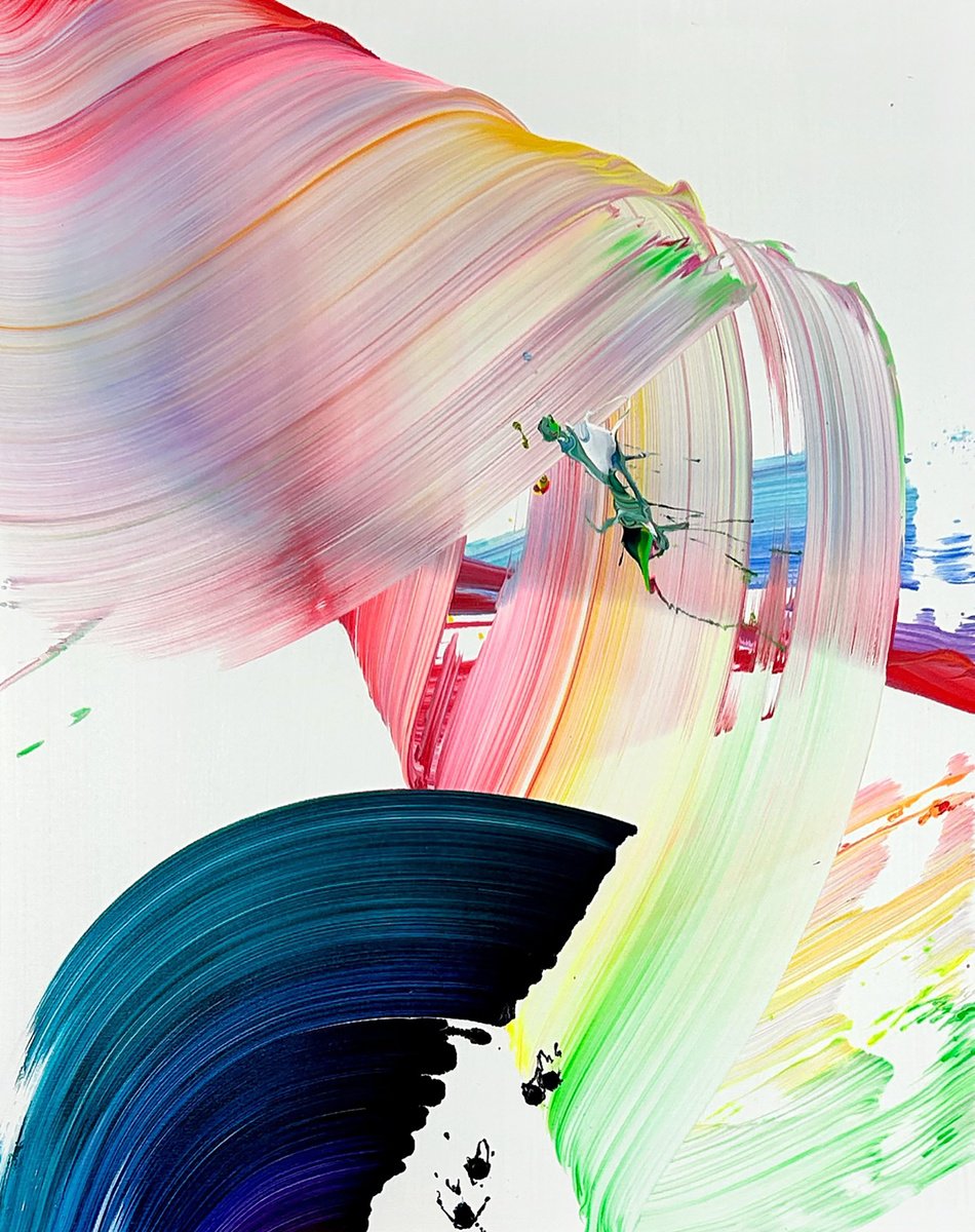 Organic Abstract Acrylic Painting By Nikolaos Schizas, 31 X 39", Zero Point, Original Artwork