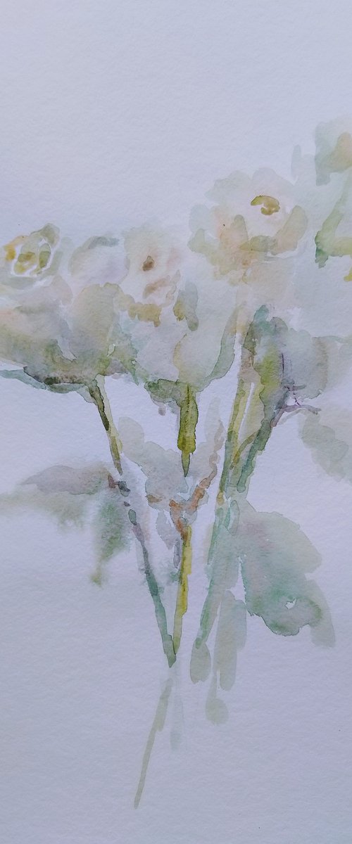 Roses. Original watercolour painting 2021 by Elena Klyan