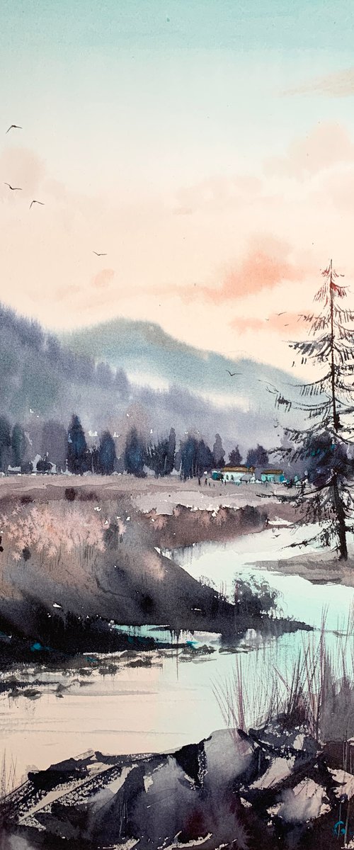 Mountain river #10 by Eugenia Gorbacheva
