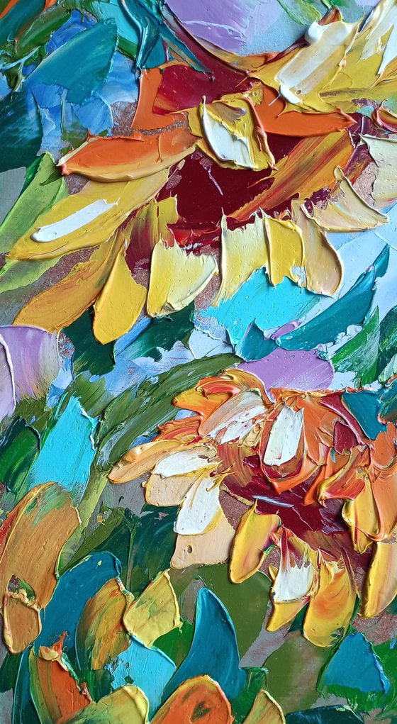 Sunflowers - painting sunflowers, oil painting, flower, sunflowers painting original, oil painting floral,art, gift, home decor