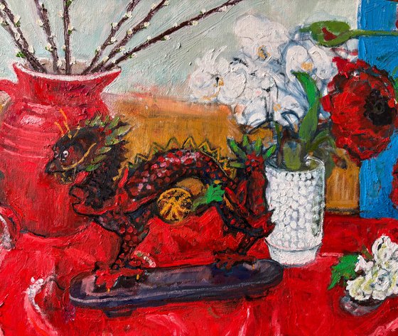 The Dragon and Red Kimono