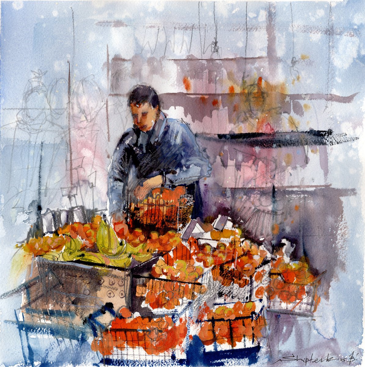 Citrus Seller by Bogdan Shiptenko