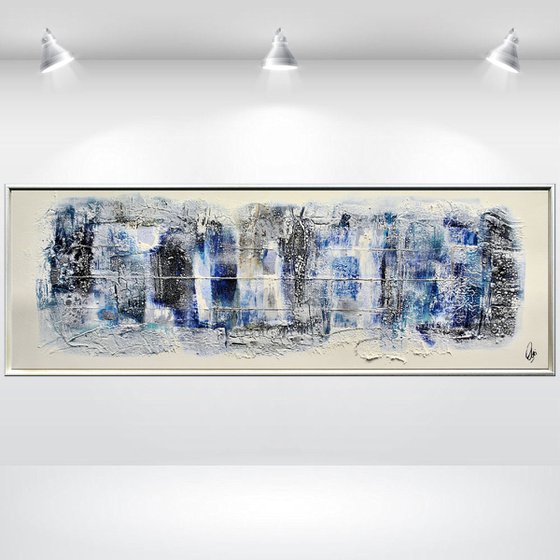 Silver Lines  - Abstract Art - Acrylic Painting - Canvas Art - Framed Painting - Abstract Painting - Industrial Art