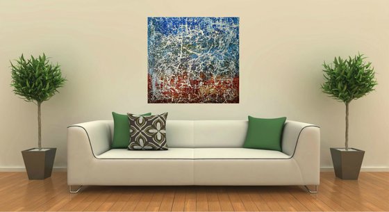 Our favorite song (n.294) - 95 x 90 x 2,50 cm - ready to hang - acrylic painting on stretched canvas