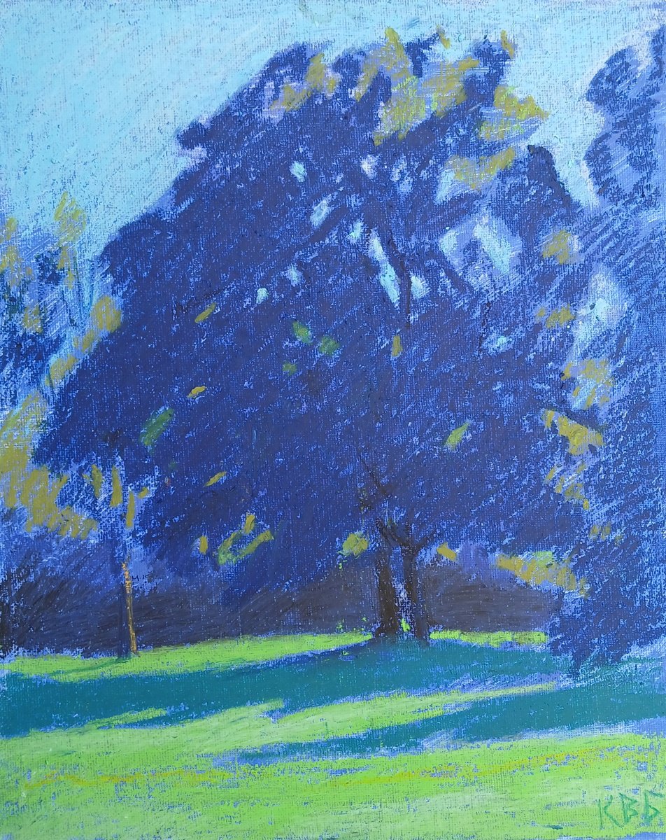 Impressionistic Landscape Oil Painting By Vasyl Koval, 9 X 12", Evening Light, Original Artwork