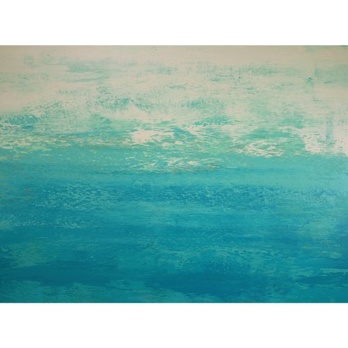 Sandy Cove - Modern Abstract Expressionist Seascape by Suzanne Vaughan