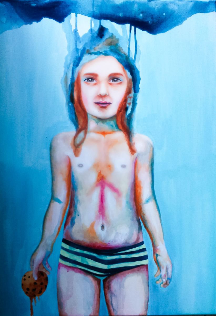 Photorealistic Portrait Acrylic Painting By Christina Bilbili, 28 X 39, Johanna, Original Artwork