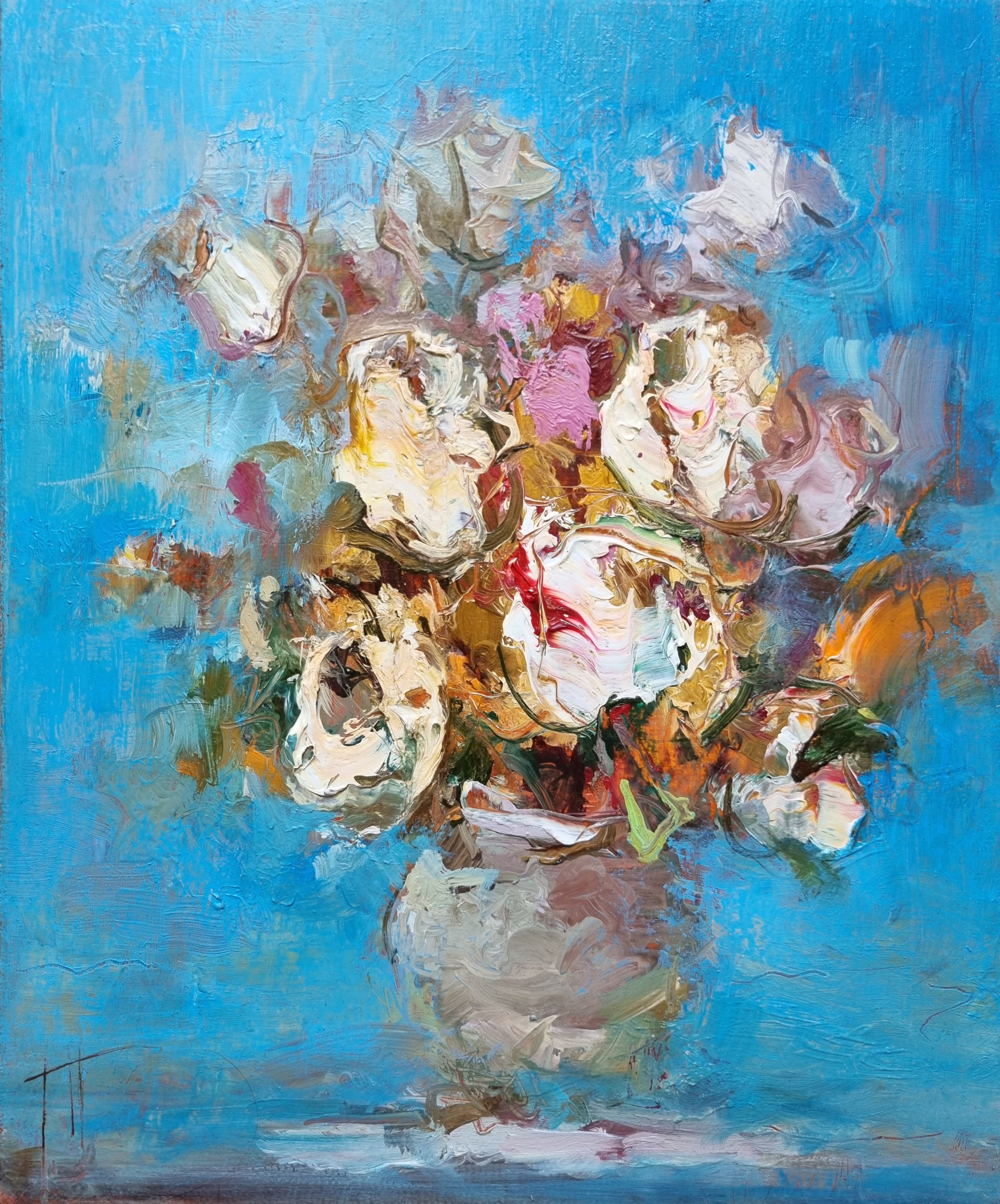 Impressionistic Botanical Oil Painting By Hennadii Penskyi, 10 X 12, Pure, Original Artwork