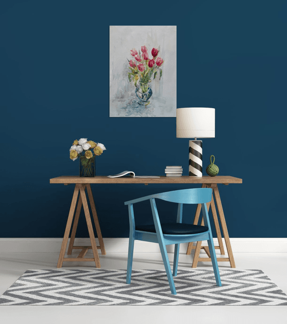 Tulips red 55x75 cm 2025