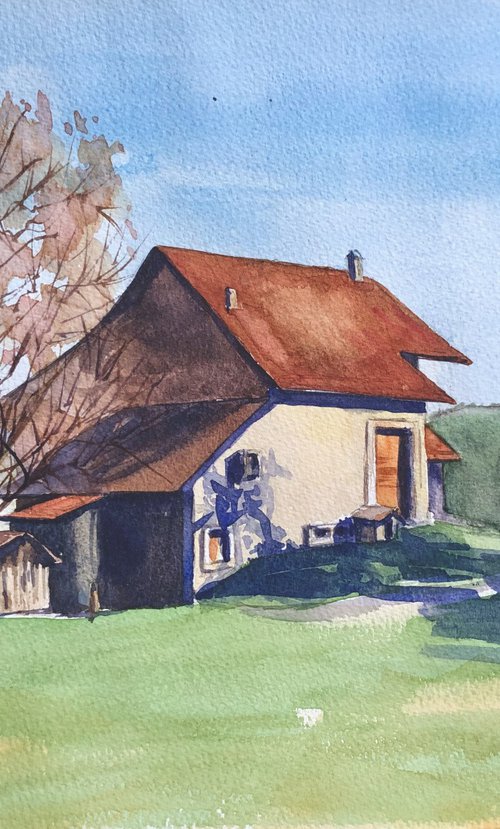 The farm in Aubonne by Krystyna Szczepanowski