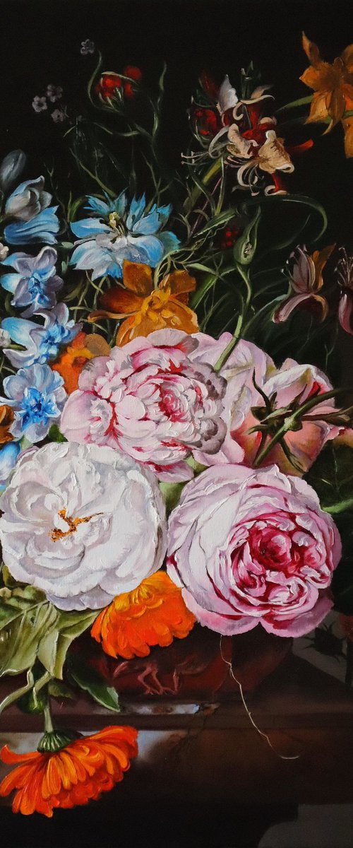 Roses and Garden Bouquet by Natalia Shaykina