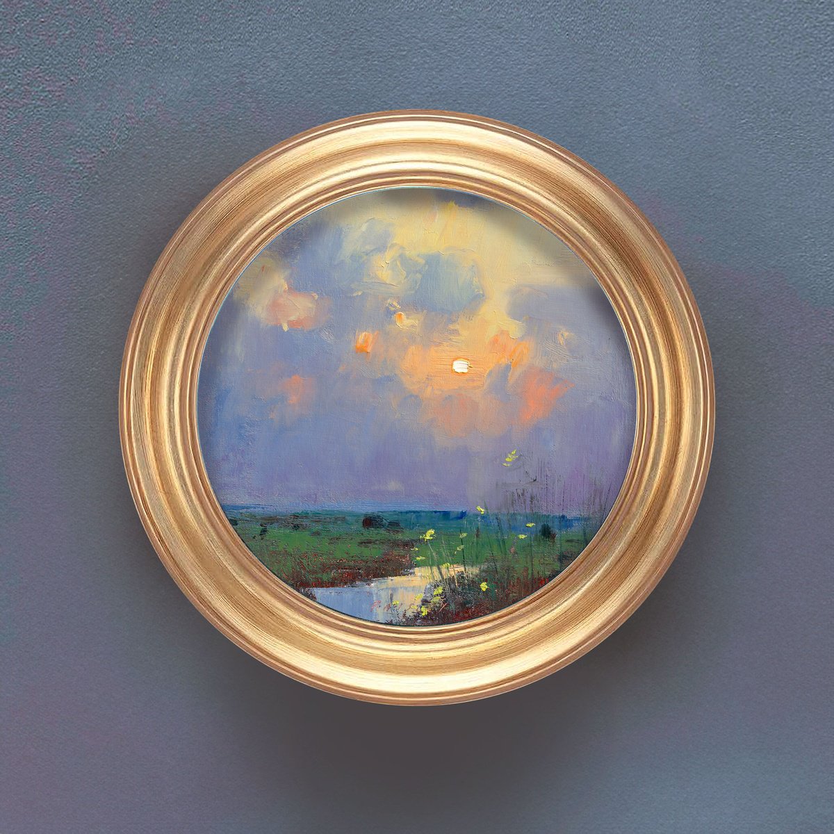 Impressionistic Landscape Oil Painting By Ayna Paisley, 10 X 10, The Sun Slips Quietly, Original Artwork