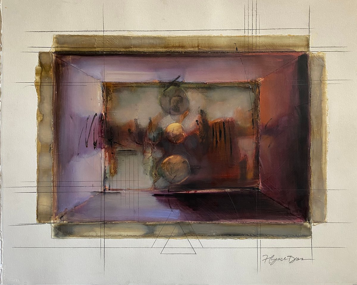 Expressive Abstract Oil Painting By Bruce Dean, 32 X 25, Landscape 2, Original Artwork