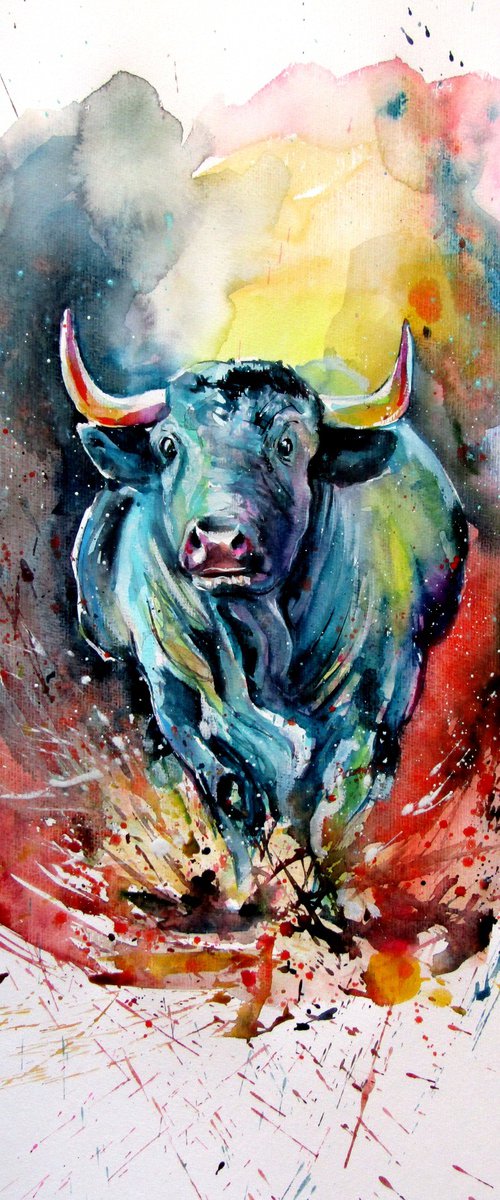 Running bull by Kovács Anna Brigitta