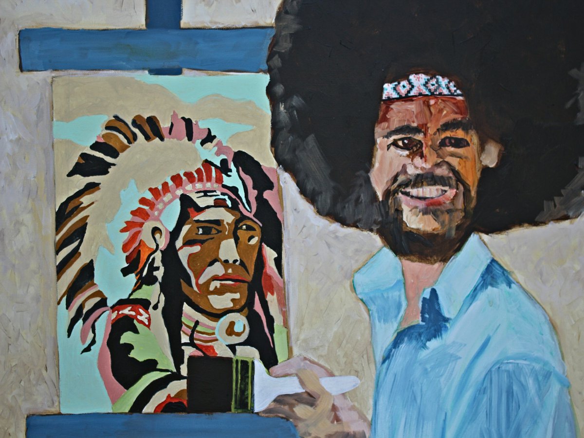 Bob Ross Painting the Last Washington Redskin by Ken Vrana