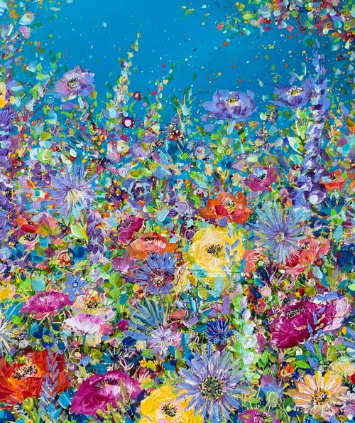 Blue Haze Flowers XL by Jan Rogers