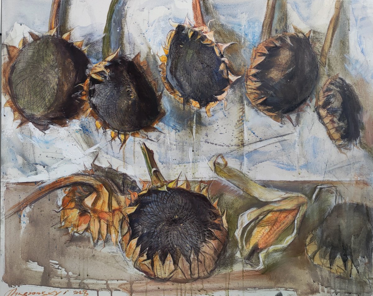 Impressionistic Still Life Acrylic Painting By Pavlo Makedonskyi, 39 X 31", Still Life, Original Artwork