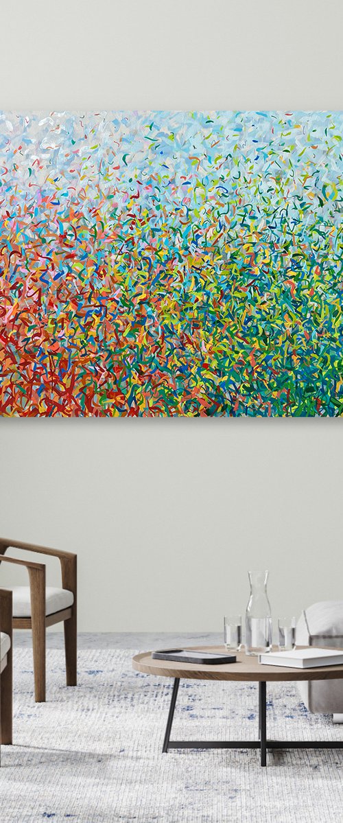 Sydney Pollen Dance 152 x 101cm acrylic on canvas by George Hall