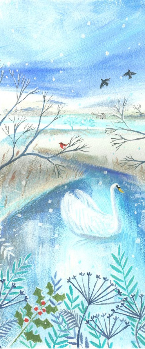 Swan in Winter by Mary Stubberfield