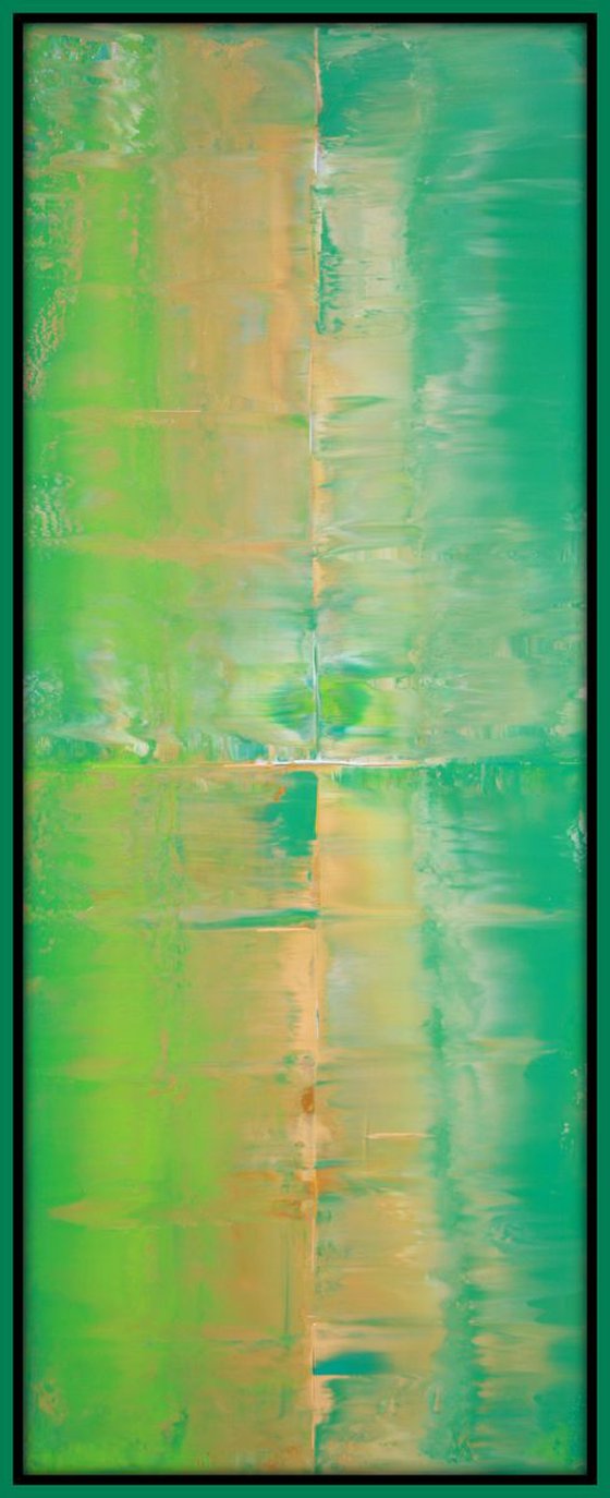 Abstract Teal Lime Green Concept