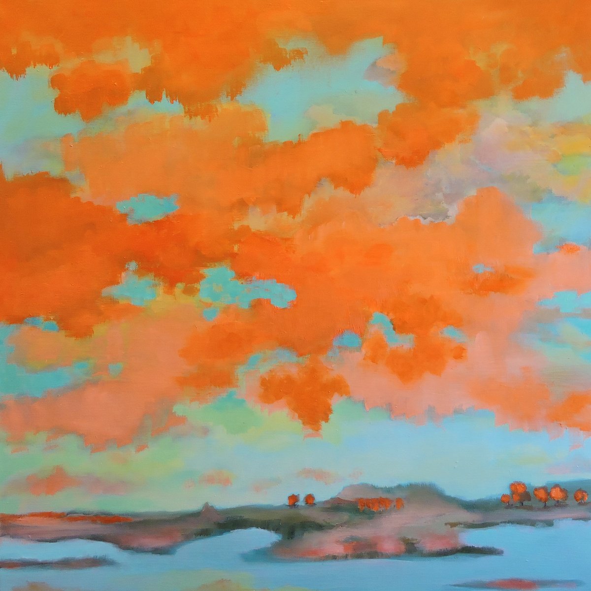 Orange’s Clouds. by Veta  Barker